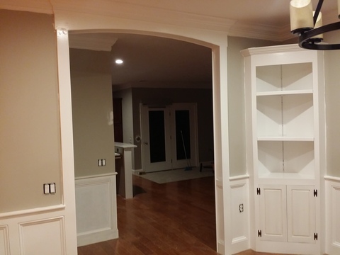 Casual / Comfortable Dining Room with built in corner cabinet
