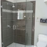 Contemporary Bathroom In Elm Hurst Glass Shower Door Shower