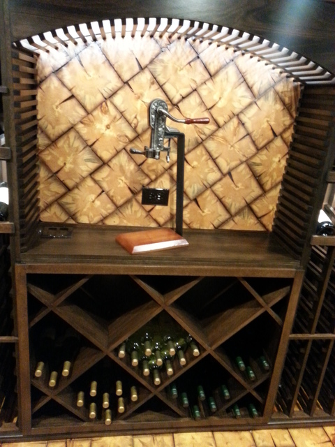 Traditional Wine Cellar with in cabinet lighting