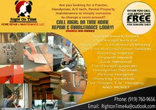 Logo for Right on Time Home Repair & Maintenance , LLC
