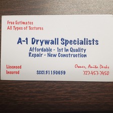 Logo for A-1 DRYWALL SPECIALISTS, LLC