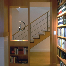 Modern Library with custom built-in bookshelves