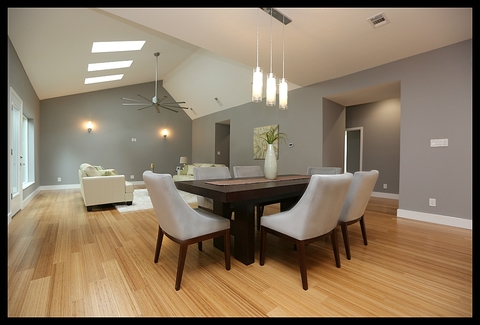 Modern Dining Room with mid century modern dining chair