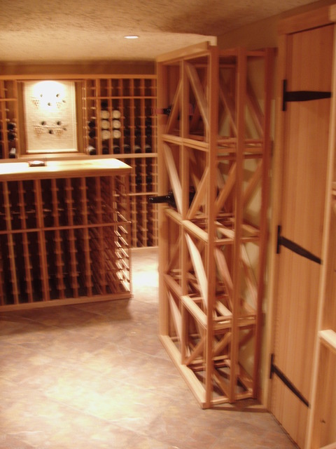 Contemporary Wine Cellar with recessed light