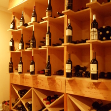 Contemporary Wine Cellar with storage for wine bottles