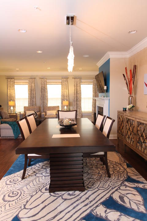 Modern Dining Room with modern walnut dining table