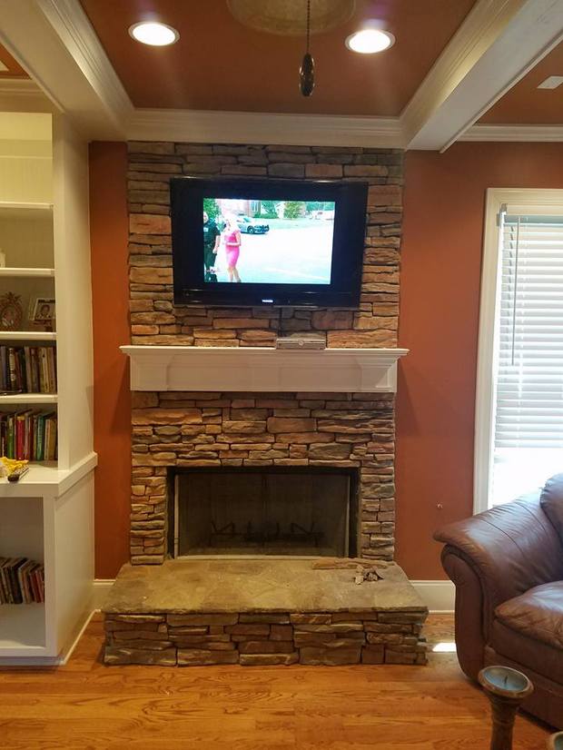 Arts &amp; Crafts Fireplace in Eagan - fireplace, vinyl blinds ...