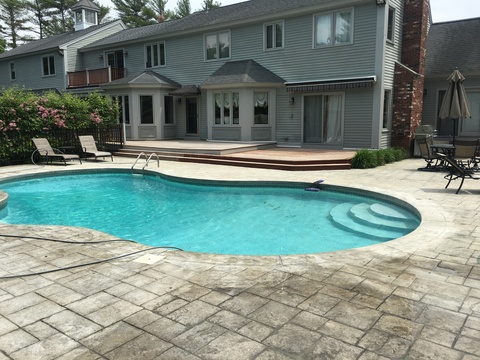 Colonial Pool with sliding glass door