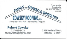 Logo for Cowsky roofing -
