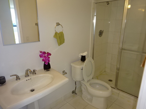English Bathroom In Miami Off White Painted Walls English Bathroom In Miami Off White Painted Walls