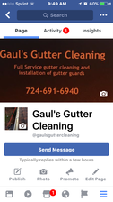 Avatar for Gaul's Gutter Cleaning/ Power Washing - Inicio Facebook