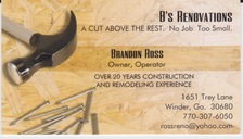 B's Renovations logo