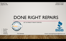 Logo for Done Right Repairs