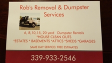 Robs Removal & Dumpster Services logo