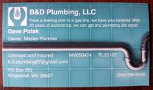 B&D Plumbing, LLC logo