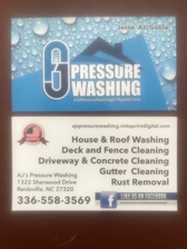 AJ'S Pressure Washing logo