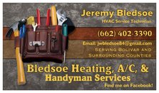 Avatar for Bledsoe's Heating, A/C & Handyman Services