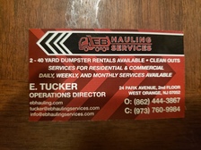 E and B Hauling Services logo