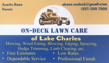 Logo for On Deck Lawn Care Of Lake Charles