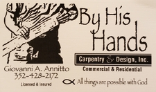 Logo for By His Hands Carpentry & Design LLC