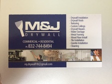 Logo for M & J Drywall. - Home Facebook