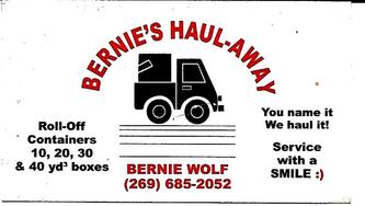 Bernie's Haul Away logo