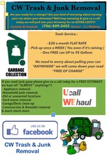 Logo for CW Trash & Junk Removal - Home Facebook