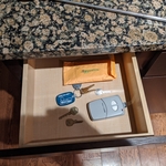 Door Key and FOB left in kitchen