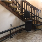Curved Stair Lift in Three Level Home