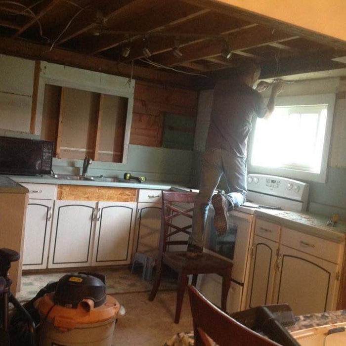 Removal of upper kitchen cabinets