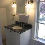 Vanity with granite top and medicine cabinet