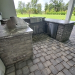 Horseshoe Kitchen with Concrete Countertops