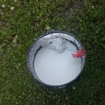 7 gallons of water, lime, calcium mix.