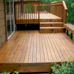 Deck with led lights in the steps