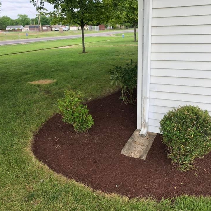 after weeding, edging, and mulching