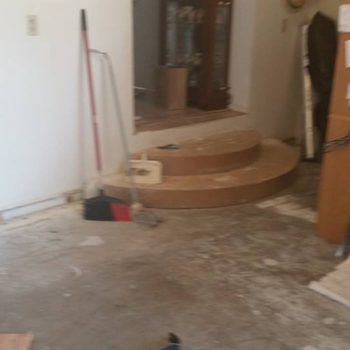 After tear out of carpet