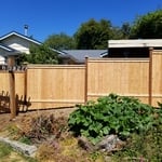 Stepped down with trim, top rail & post caps