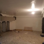 Finished paint on walls and ceiling