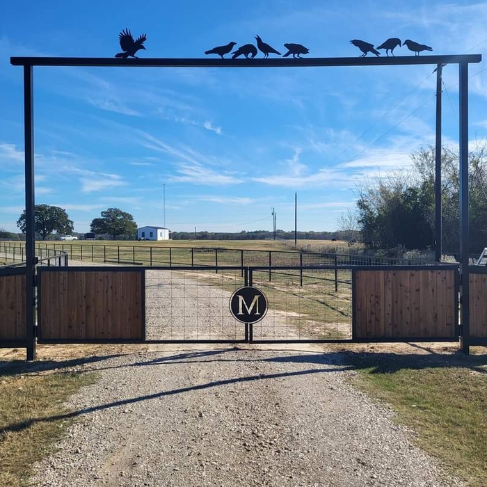 2x2 Metal Utility Fence with Cedar and custom M an