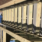 Grey composite decking