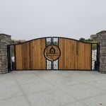 Custom steel gate with wood