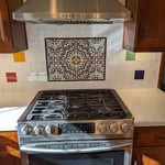 Backsplash with over the stove inset