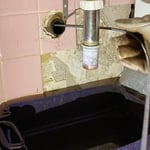 Snaking the sink line