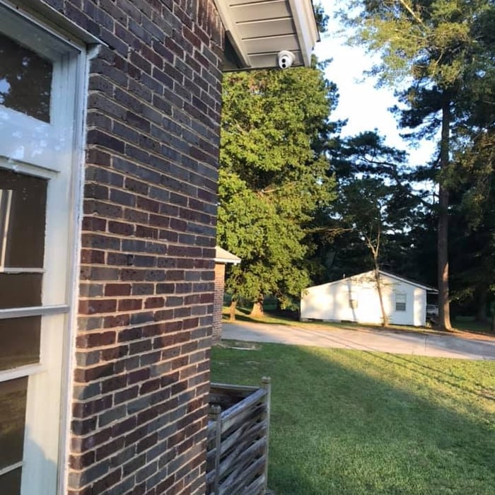 UNV Turret camera installed on siding