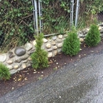 River rock wall