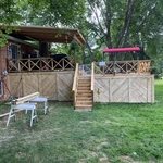 Completed deck with skirting