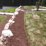 mulch bed cleaned and new mulch installed