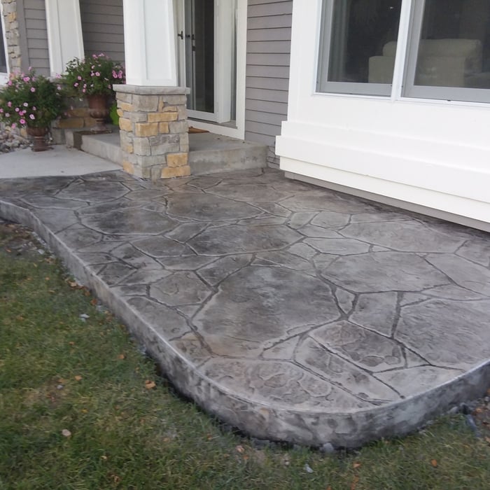 Colored stamped concrete patio