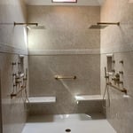 White travertine smooth walls