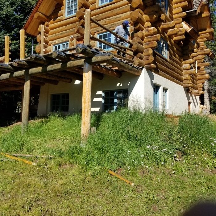 Log railing is removed